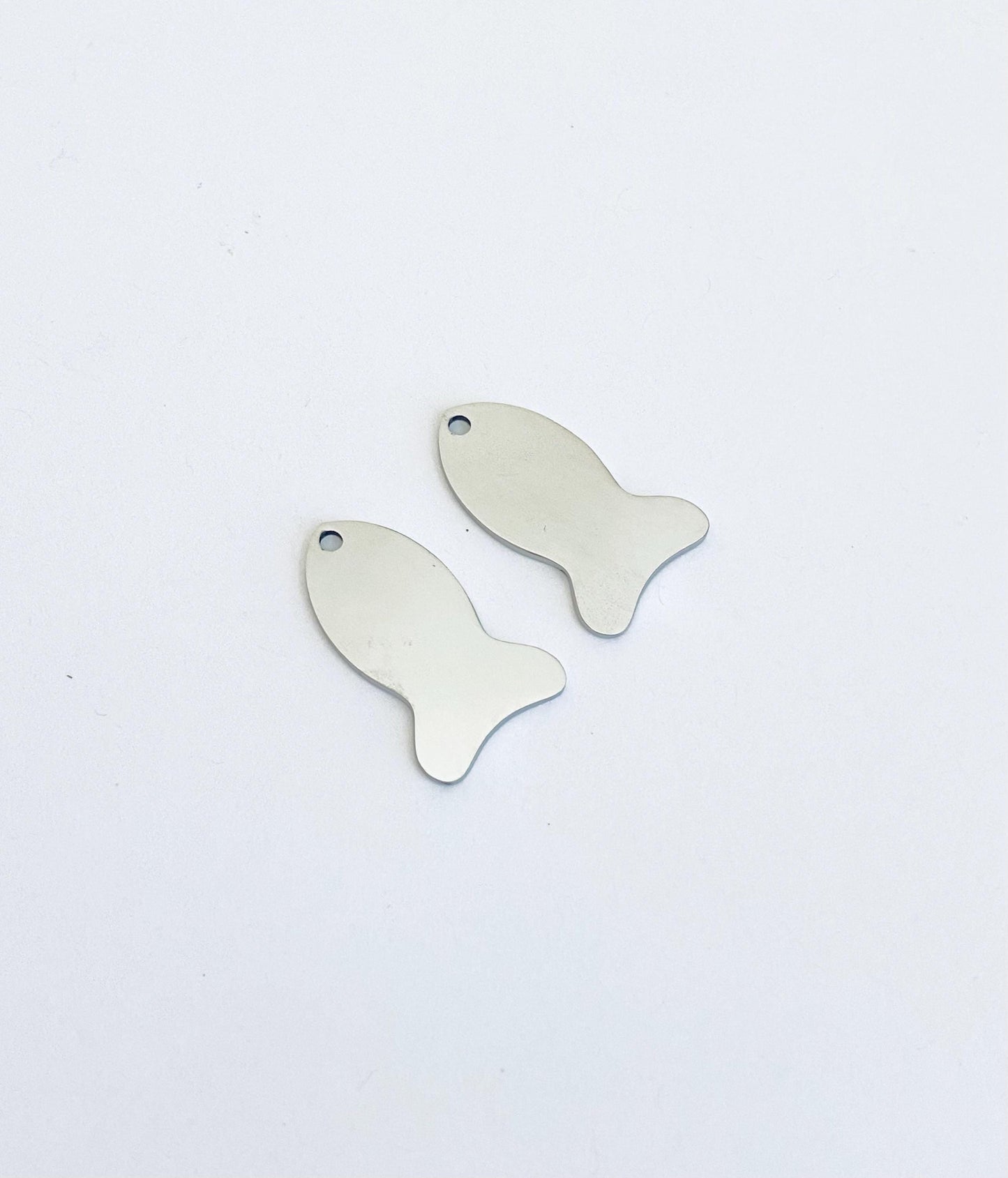 Stainless Steel Fish Tag Blank with Polished Finish • Engravable Fish Pendant for Jewelry Making, Keychains & Custom Gifts