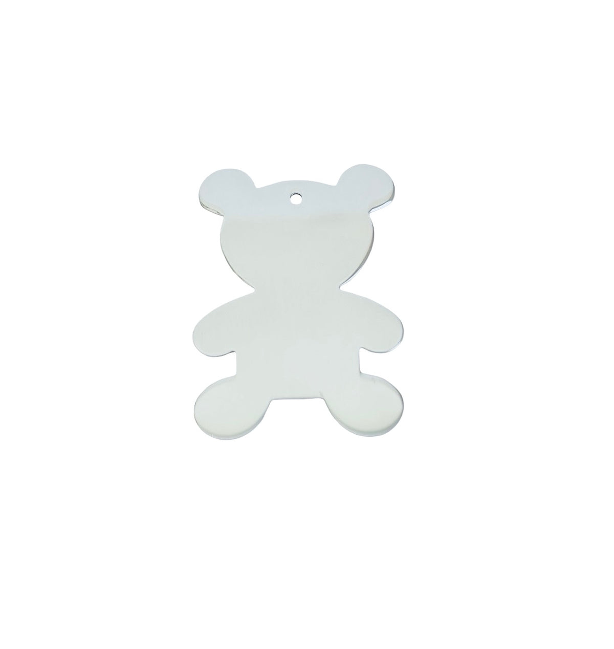 Shiny Stainless Steel Bear Blanks • 40mm x 28mm
