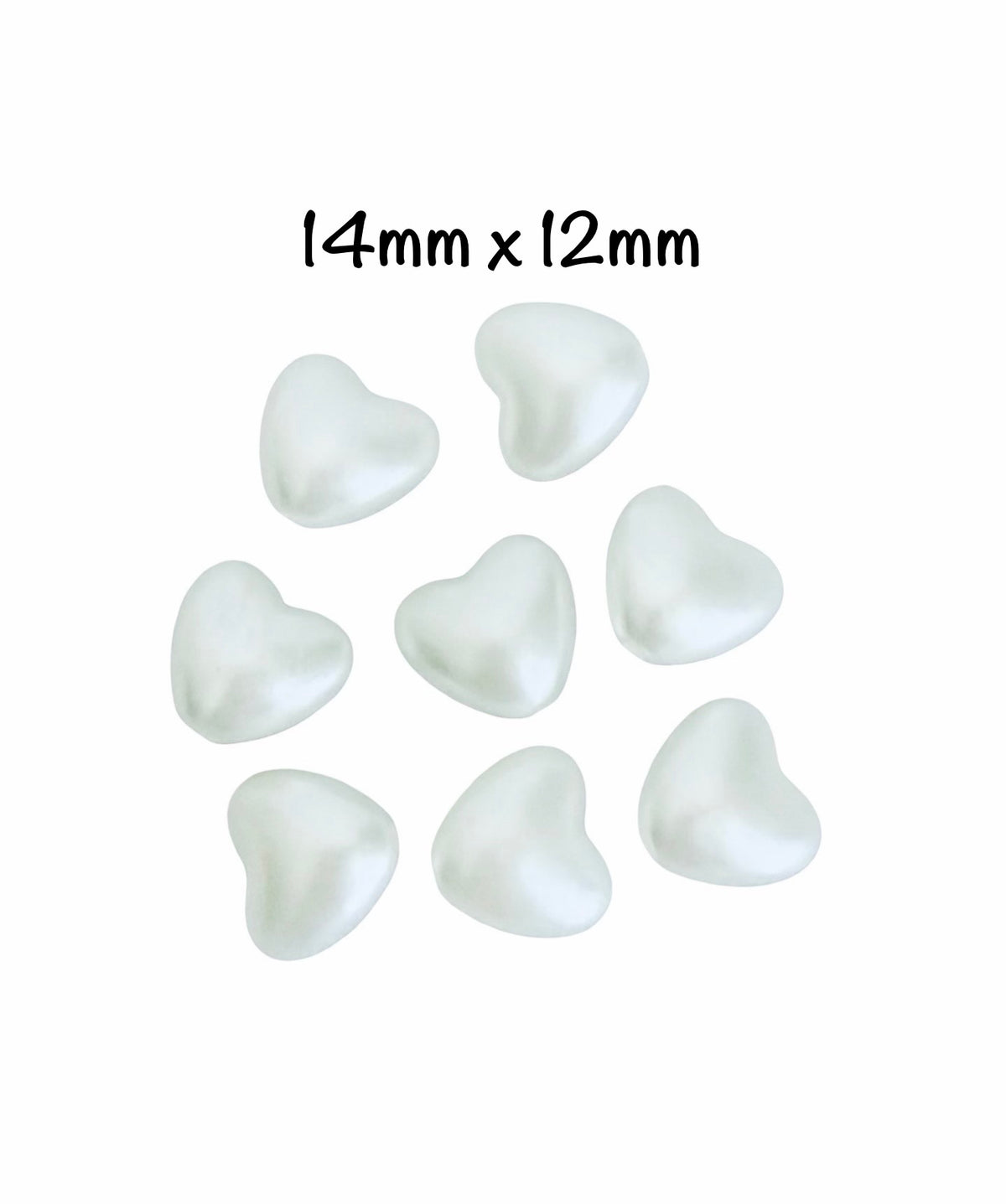 Faux Pearl Puffy Heart Beads for Jewelry Making • (10mm, 12mm or 14mm)