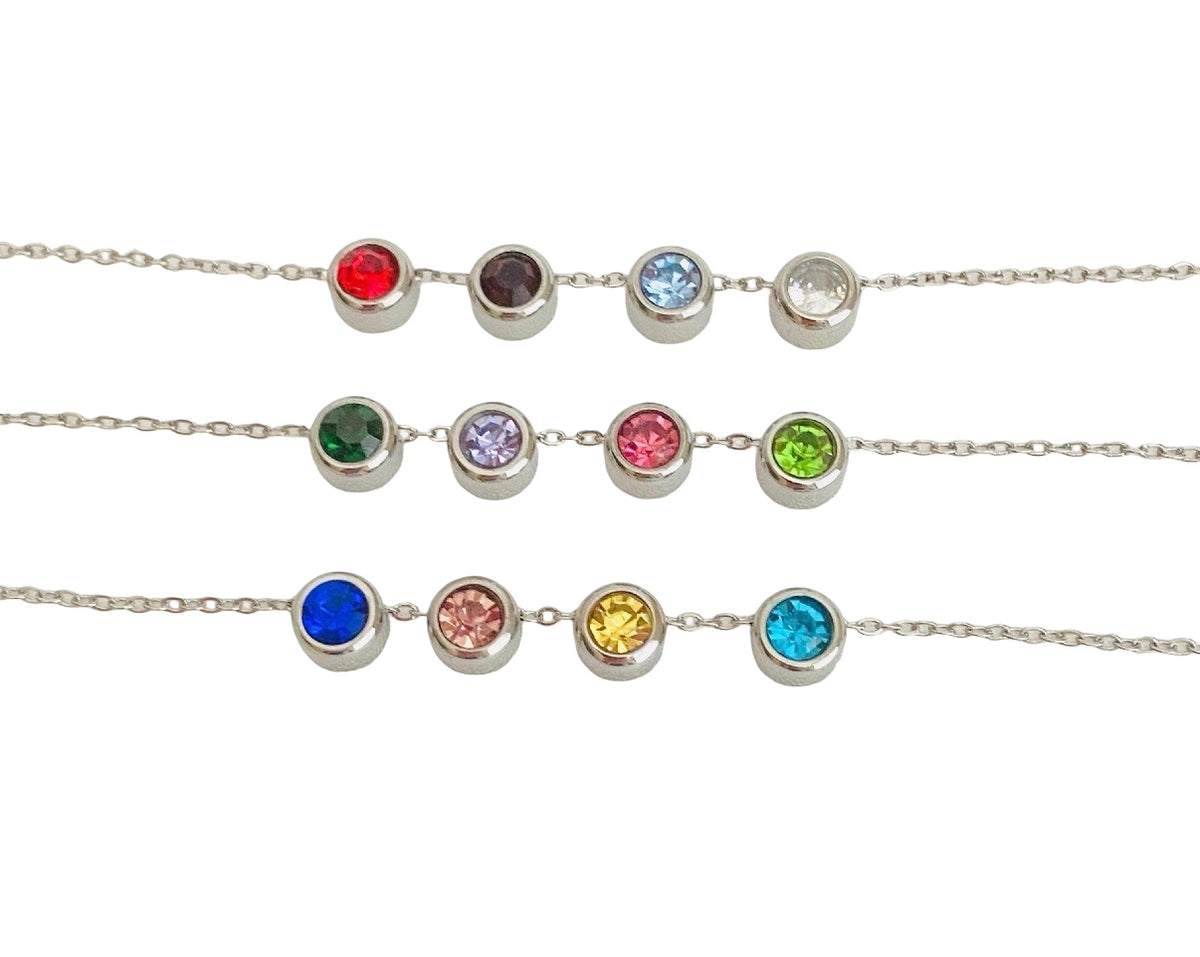 6mm Glass Birthstone Charm • Stainless Steel • Gold over Stainless Steel • Sold Individually