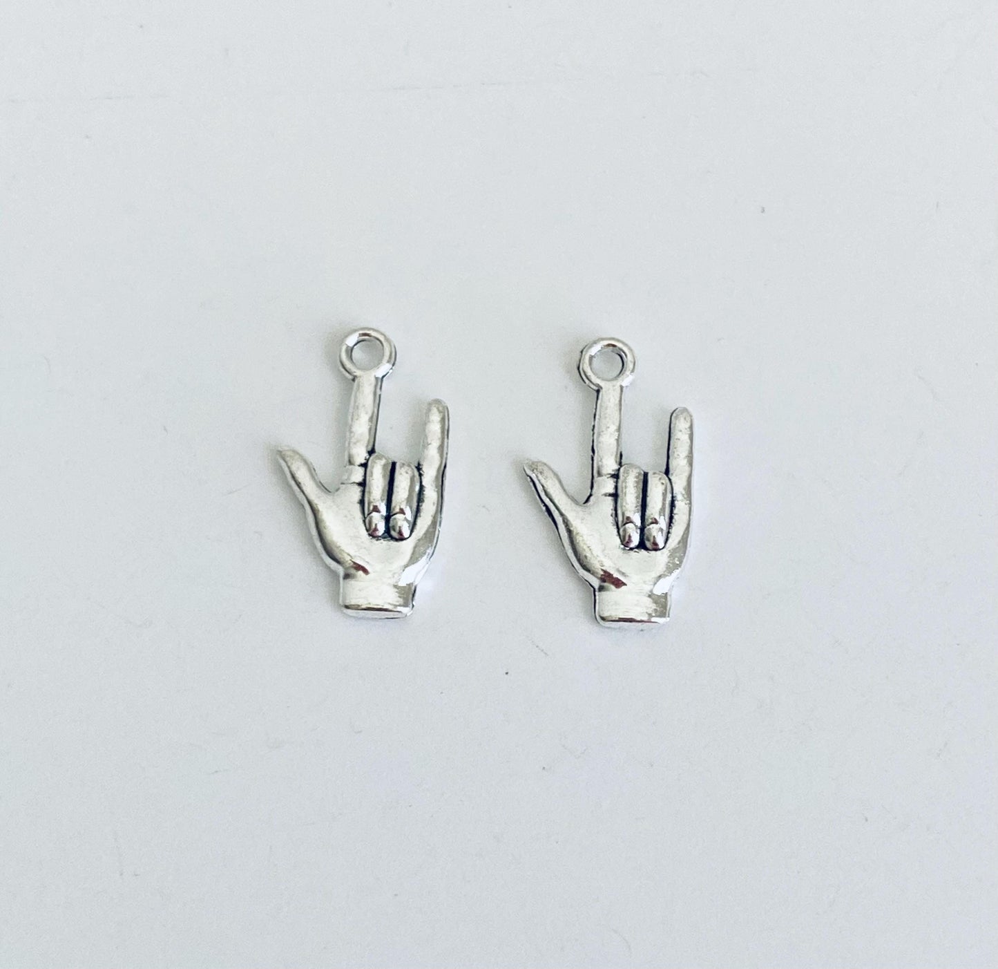 Base Metal I Love You Hand Sign Charm