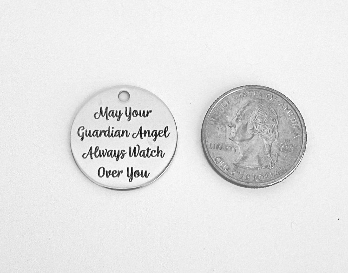 Stainless Steel Guardian Angel Charm