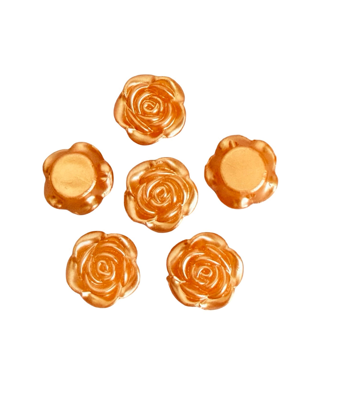 14mm Faux Pearl Rose Beads • Flower Beads for Jewelry Making • Pink, Red & Orange