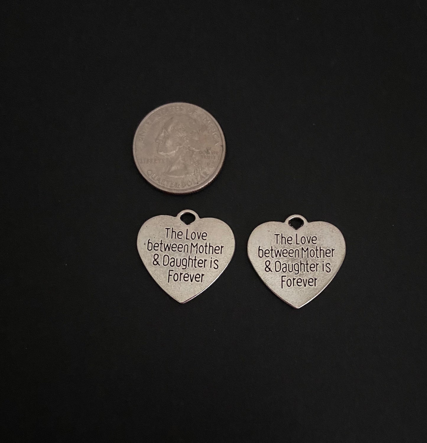 Base Metal Mother & Daughter Forever Heart Charm
