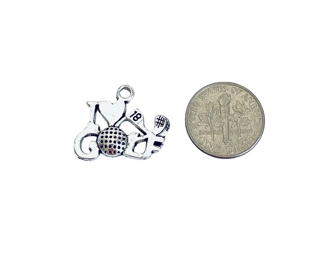 Base Metal Sports Charms (Volleyball • Football • Golf • Baseball • Basketball • Soccer)