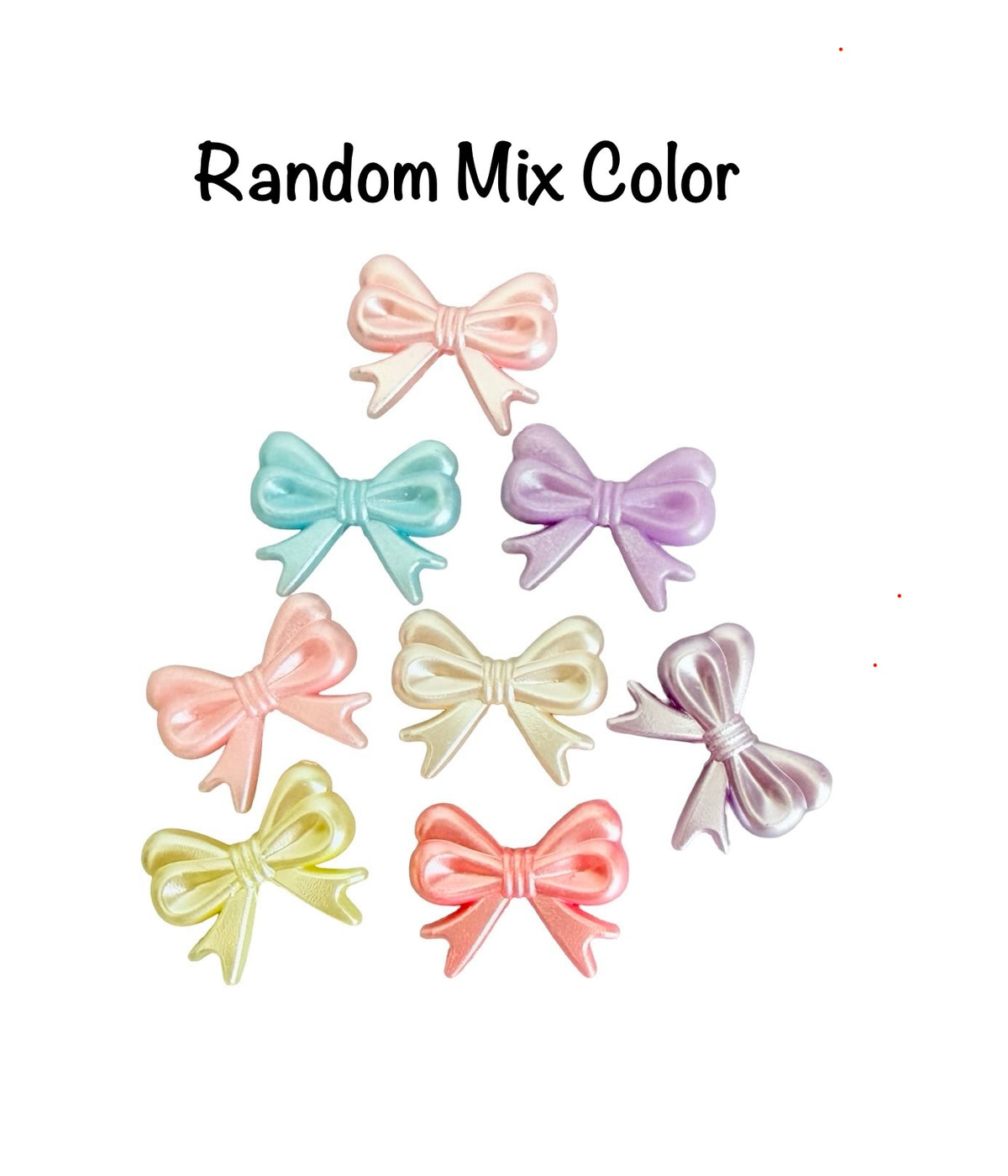 Faux Pearl Bow Beads • Acrylic Bow Beads for Jewelry Making • Off White OR Random Mix Colors