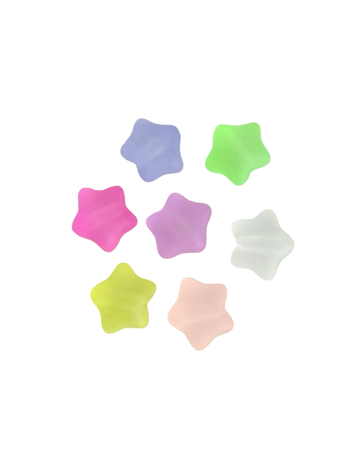 12mm Acrylic Puffy Star Beads • Random Assortment of Transparent or Matte Finish • Star Beads for Jewelry Making