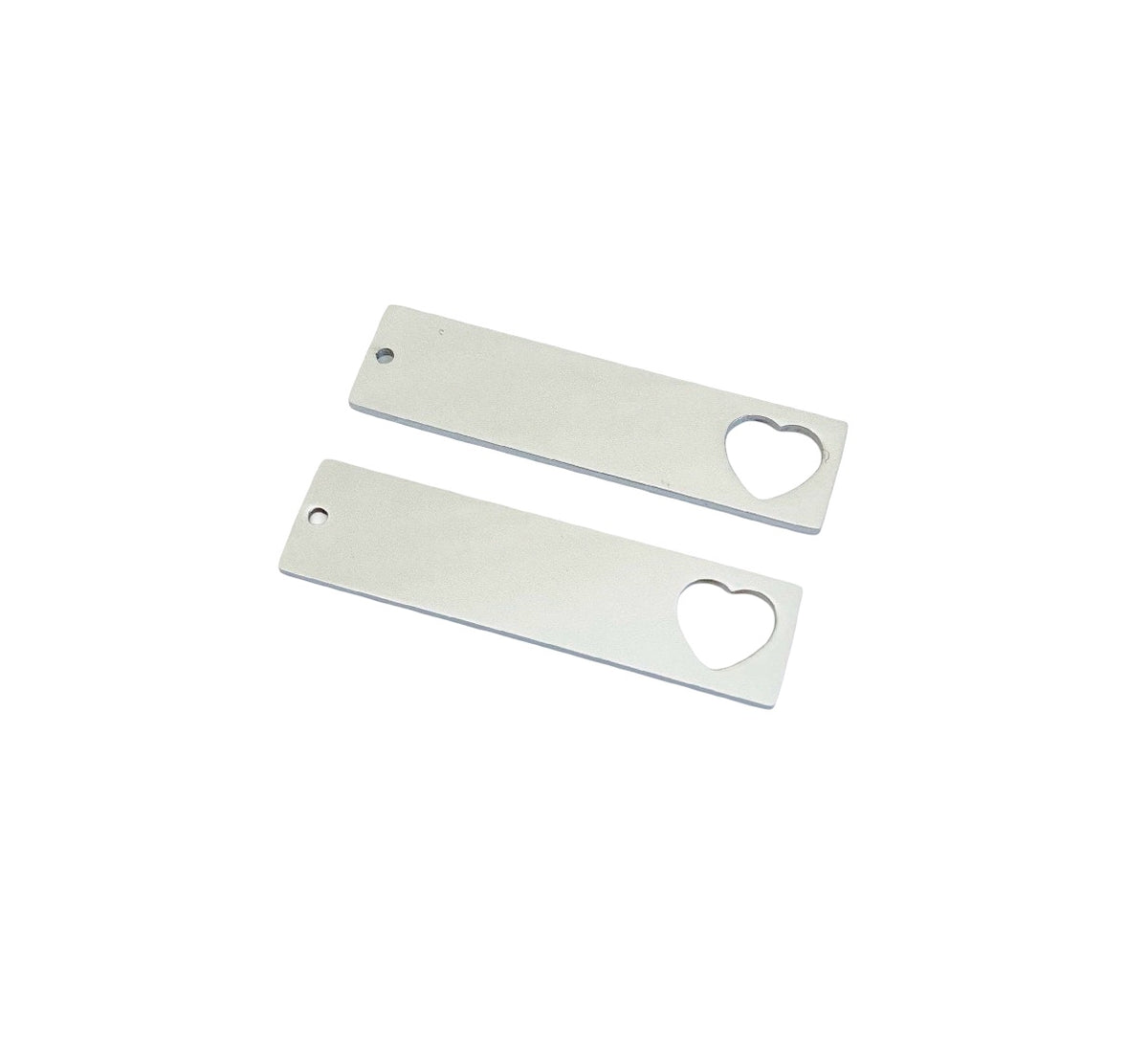 Shiny Stainless Steel Heart Cutout Blank • 13mm x 50mm