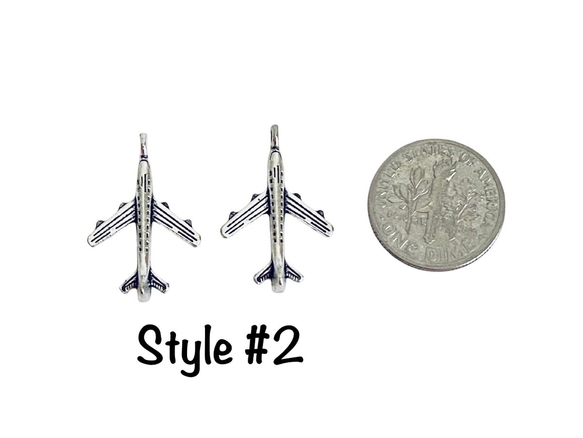 Base Metal Airplane Charms (Small Airplane • Aircraft)