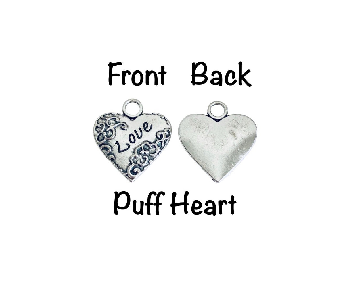 Base Metal Love Charms (Puff Heart • Sideway Heart)