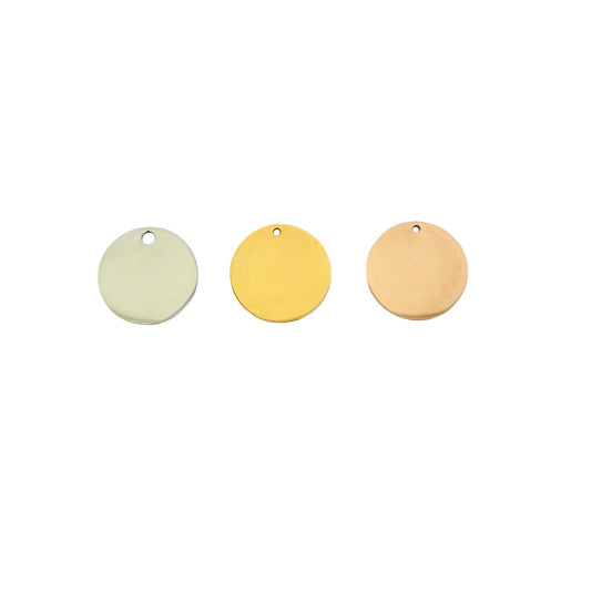 16mm Shiny Round Blanks • Stainless Steel • Gold over Stainless • Rose Gold over Stainless