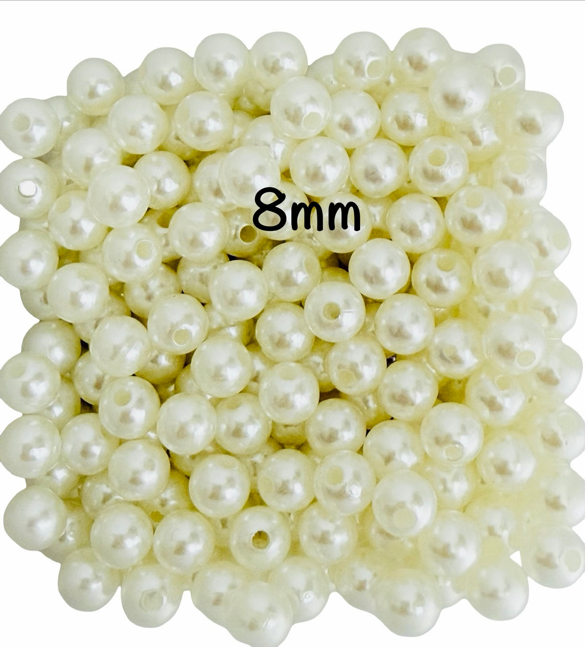 Off-White Faux Pearl Beads • 4mm, 6mm, 8mm & 10mm • Pearl Beads for Jewelry Making & Crafts