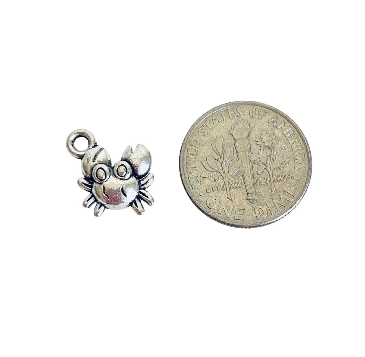Base Metal Tiny 3D Crab Charm