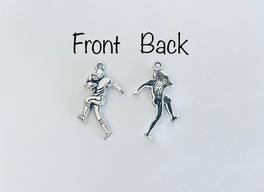 Base Metal Football Player Charm