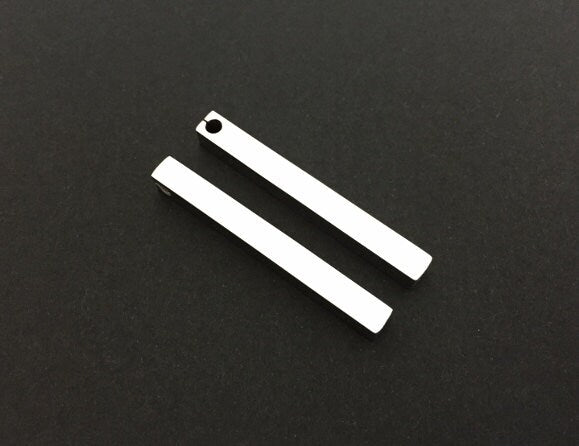 Engravable Stainless Steel Long Cube Blank (5mm x 40mm)