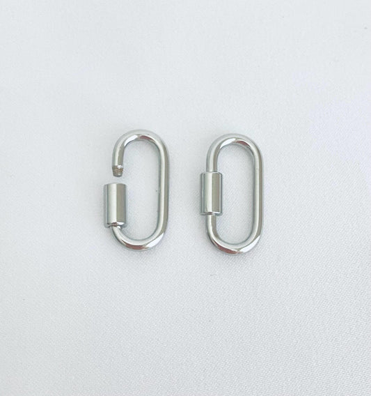 Oblong Charm Holder Connector Clasp • Stainless Steel or Gold Charm Enhancer Clasp for Necklaces & Bracelets