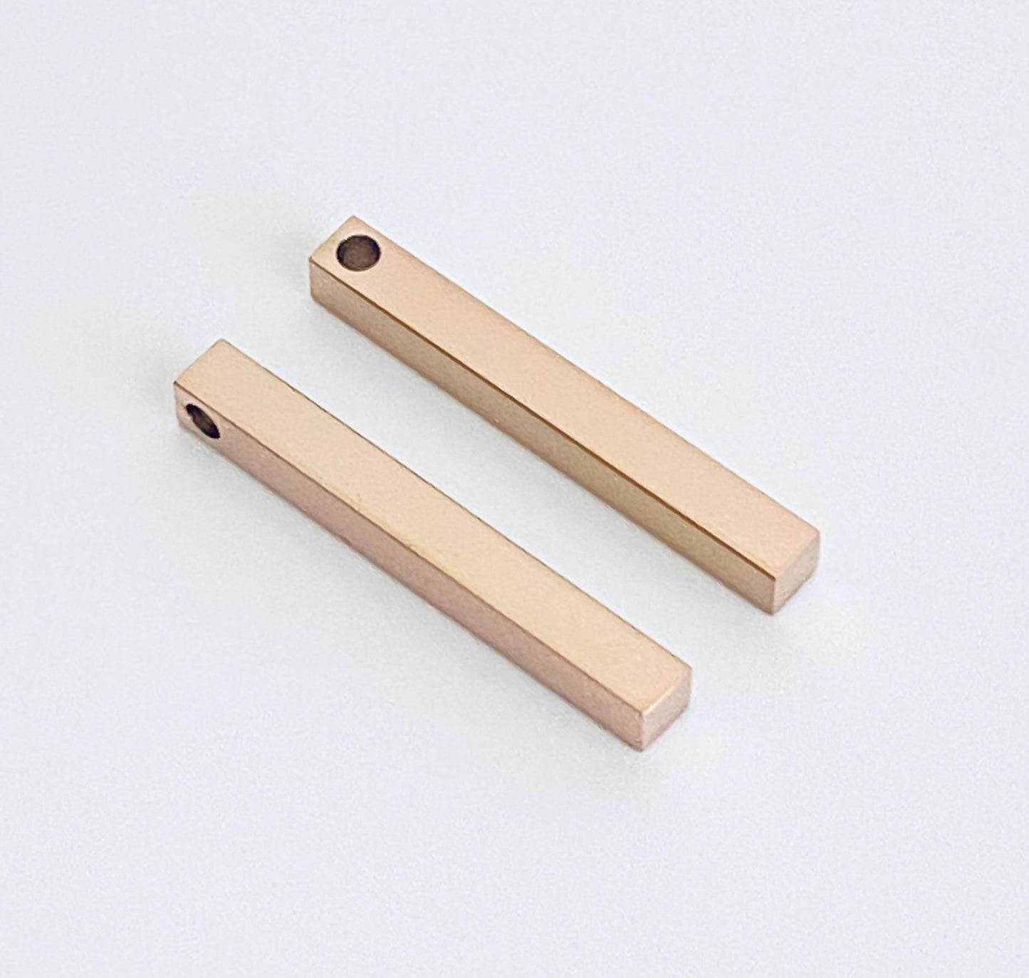 4-Sided Rose Gold over Stainless Steel Long Blank (5mm x 40mm)