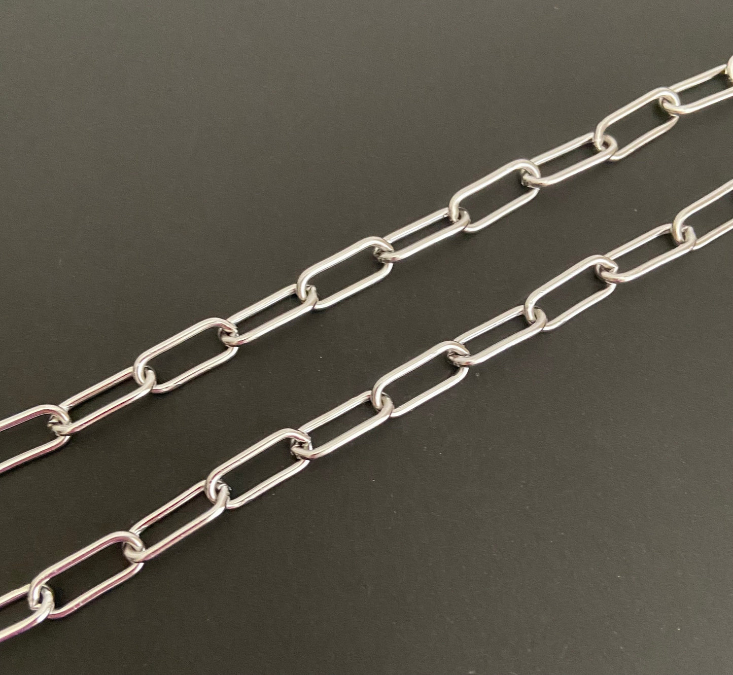 7x17mm Stainless Steel Paperclip Chain for Jewelry Making • Large Paperclip Link Chain for Necklaces, Bracelets & DIY Jewelry
