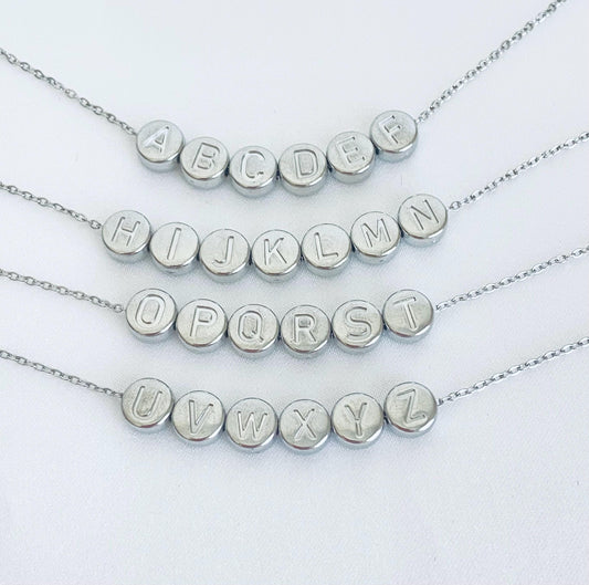 7mm Stainless Steel Alphabet Letter Charm