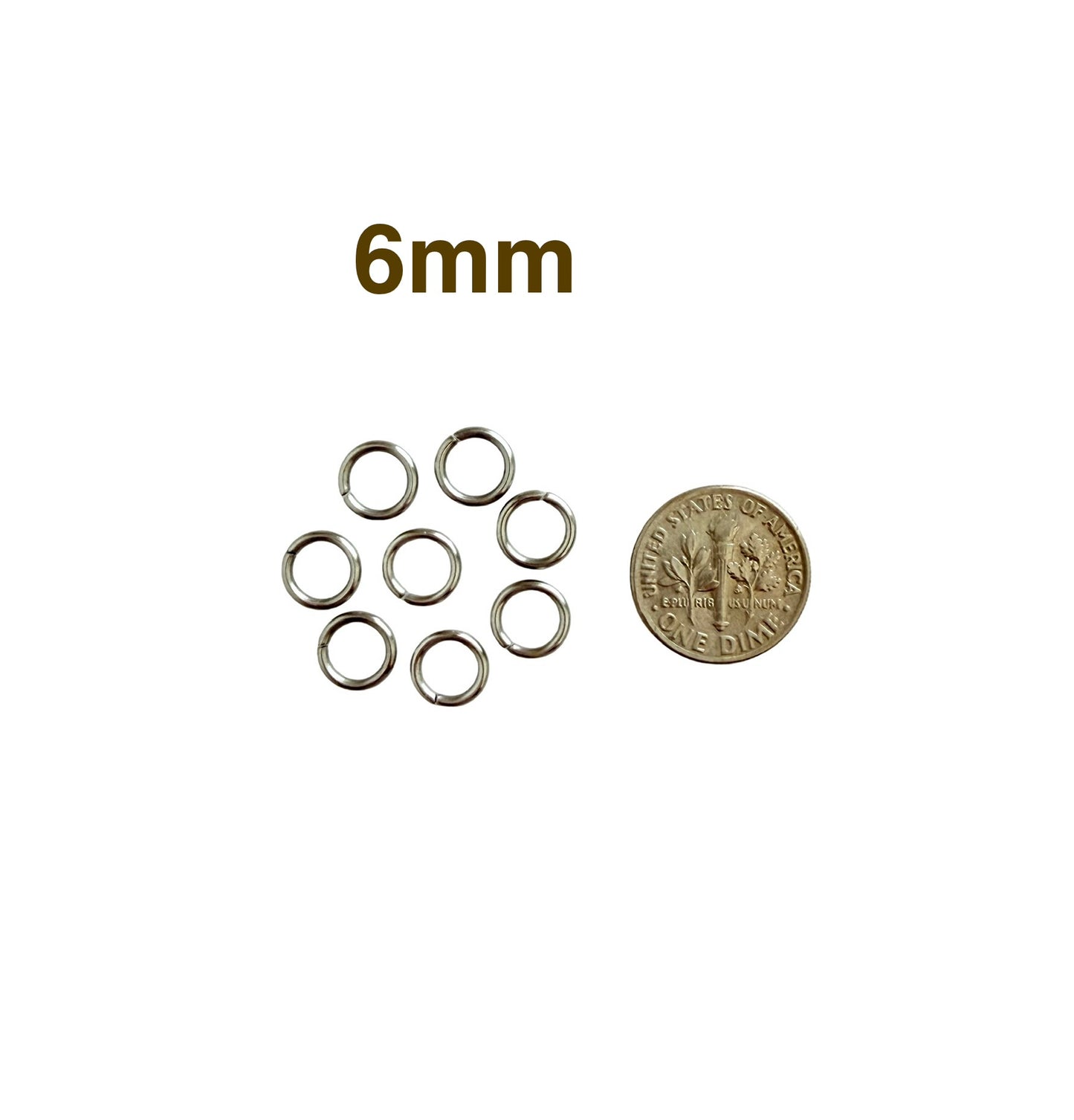 Thick Stainless Steel Jump Rings (6mm or 7M-mm) • Heavy Duty Open Connector Rings for Jewelry Making & DIY Crafts