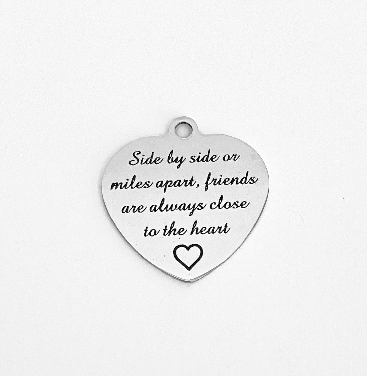 Large Stainless Steel Engraved Friendship Charm