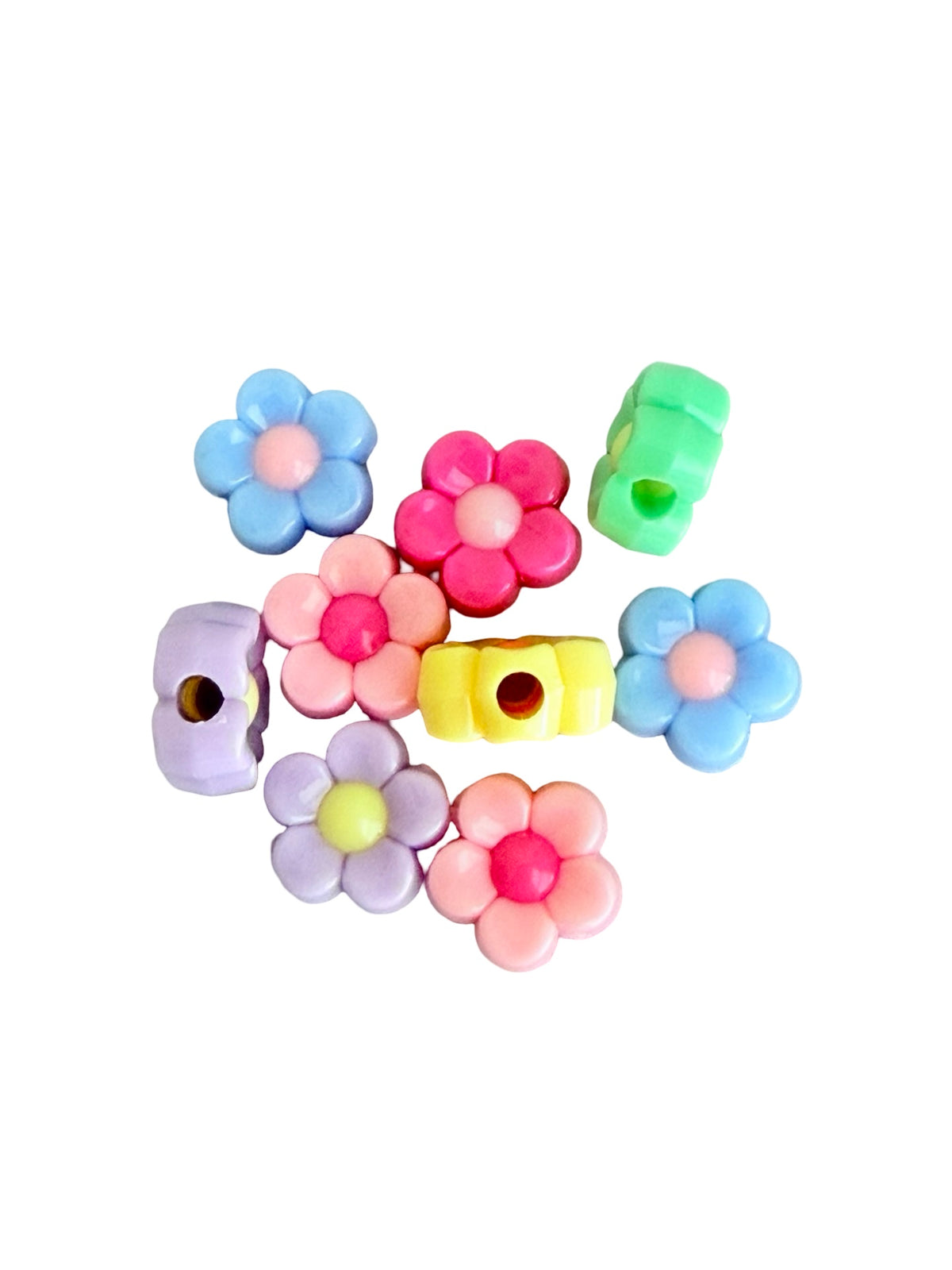 12mm Acrylic Flower Beads • Random Mix Flower Beads for Jewelry Making & Crafts