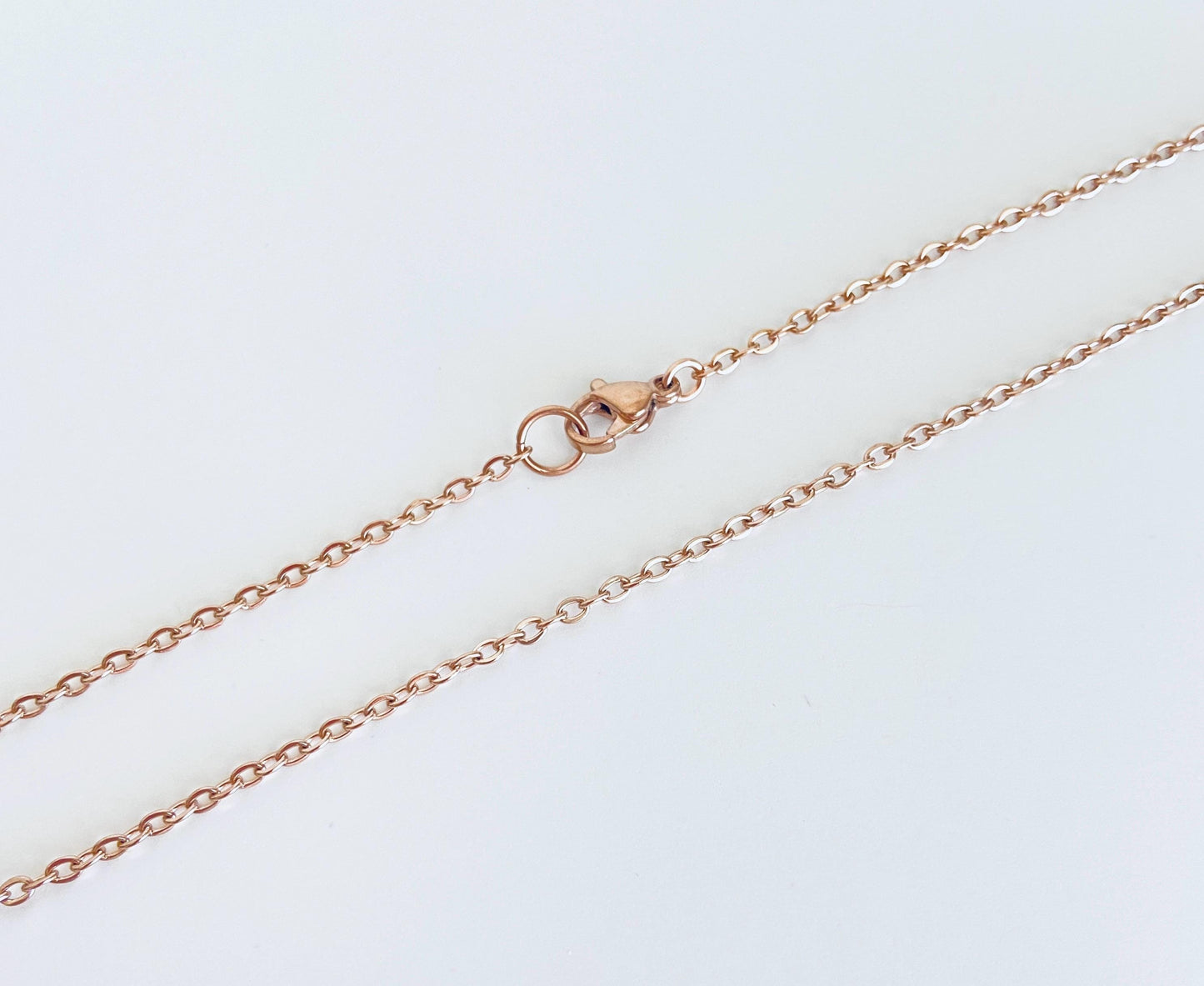 Dainty Rose Gold Stainless Steel Flat Cable Chain Necklace