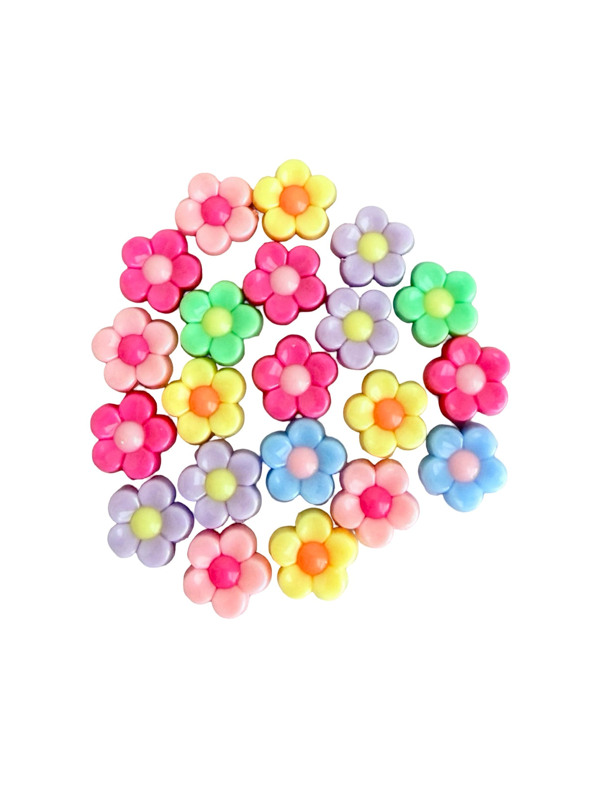 12mm Acrylic Flower Beads • Random Mix Flower Beads for Jewelry Making & Crafts