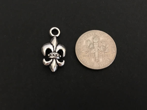 Base Metal Large Fleur de Lis Charm