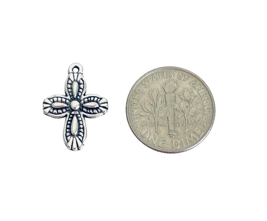Base Metal Vintage Style Cross Charm