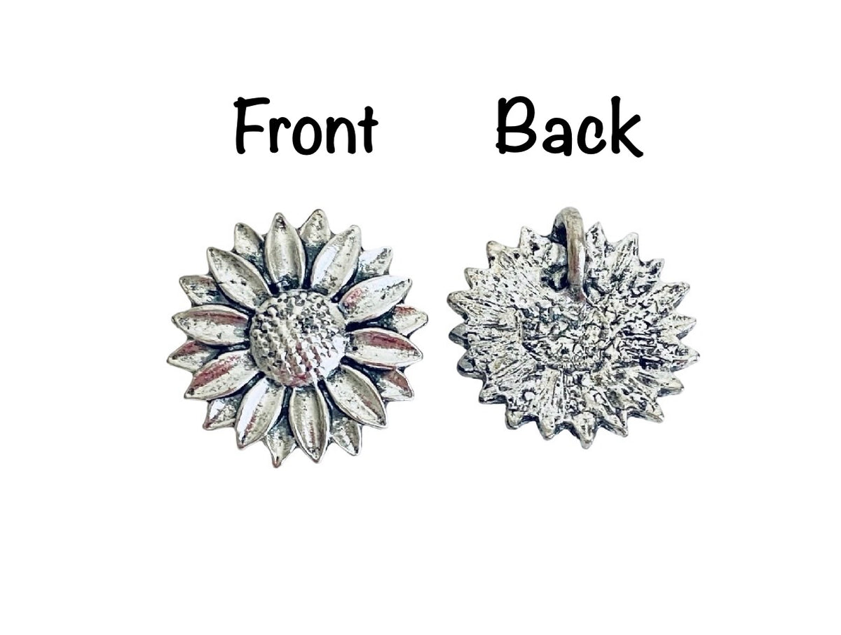 Base Metal Large Sunflower Charms
