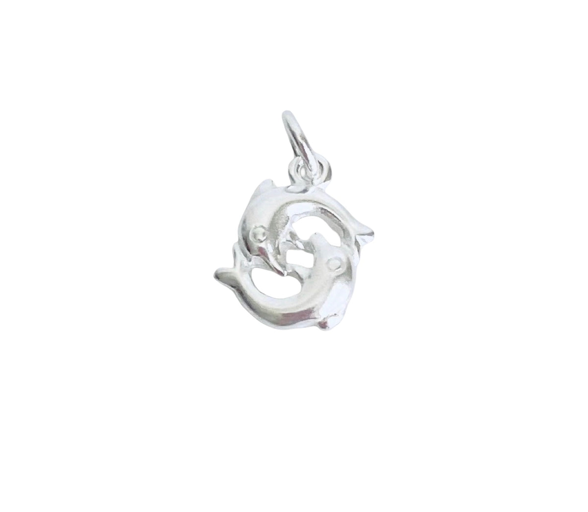 Sterling Silver Double Dolphin Charm • Sold Individually