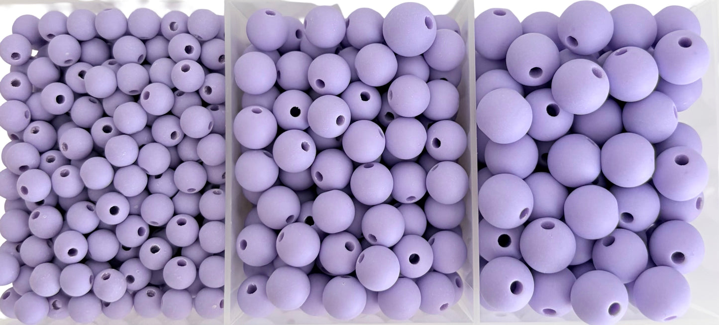 Matte Finish Light Purple Round Beads • 5mm, 7mm & 9mm Acrylic Craft Beads for Jewelry Making & DIY Crafts