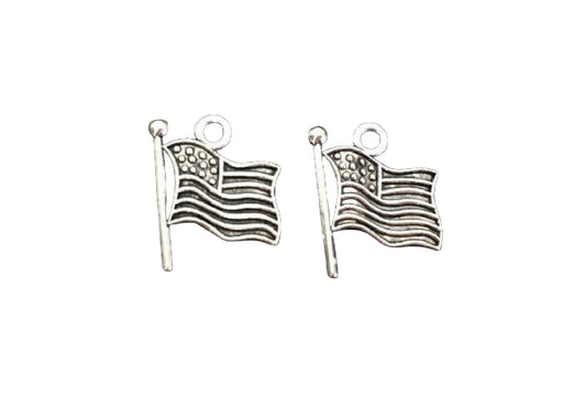 Base Metal American Flag Charm