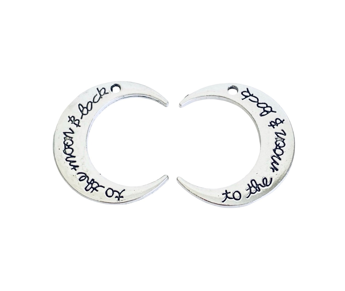 Base Metal Large Crescent Moon Charm