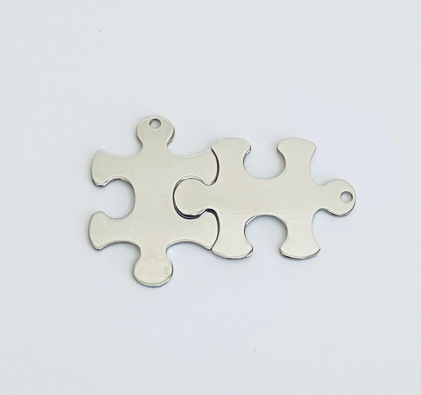 Stainless Steel Puzzle Pendant Blank (23x33mm) – Custom Engravable Jewelry & Craft Supplies
