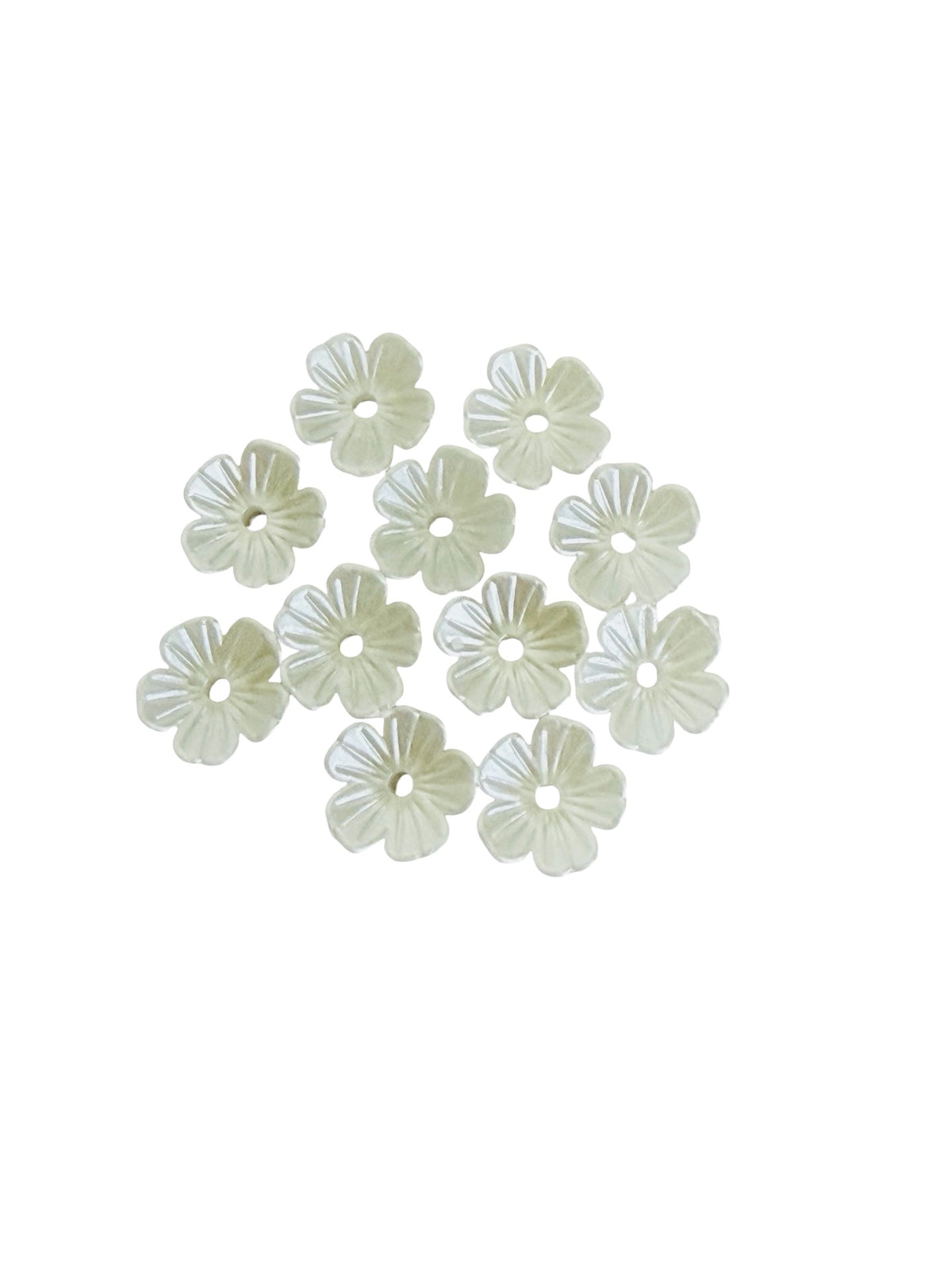 10mm Acrylic Faux Pearl 5-Petal Flower Beads • Mini Pearl Flower Beads for Jewelry Making & Crafts