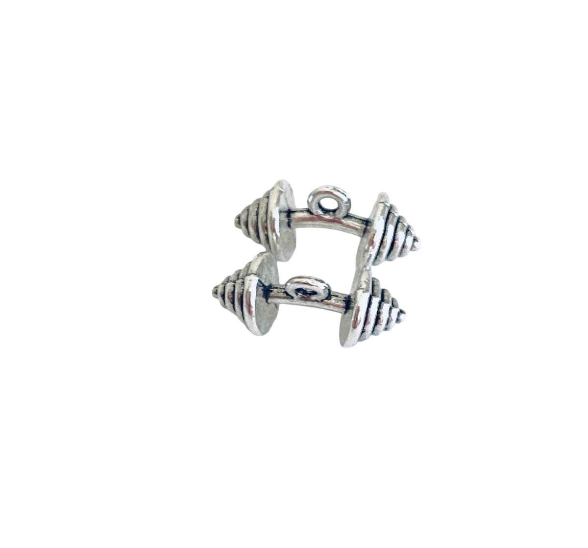 Base Metal Small Dumbbell Charms (Curved Dumbbell • Dumbbell)