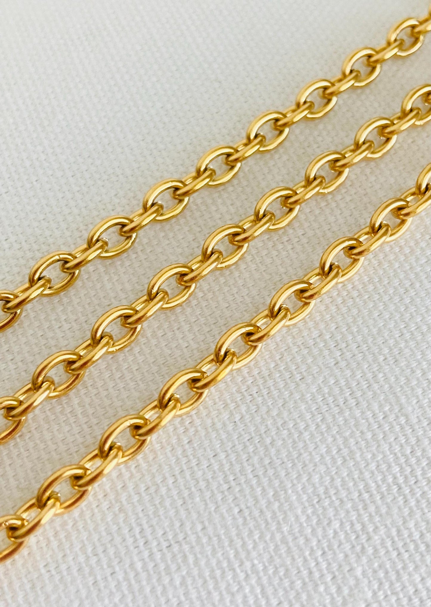 18K Gold Over Stainless Steel Oval Chain (4.5x6mm)