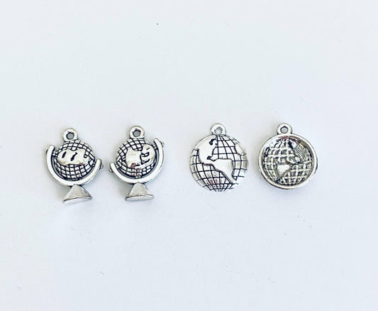 Base Metal World Globe Charm