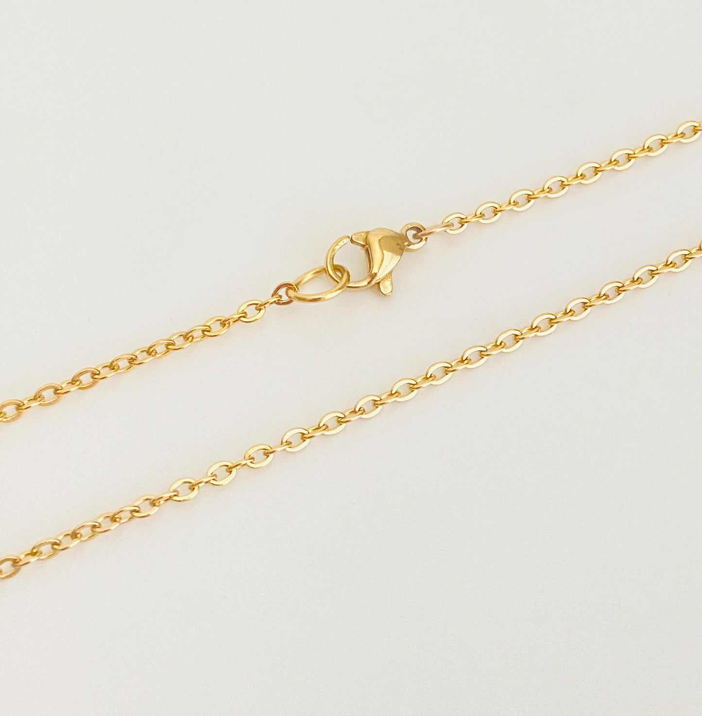 Gold over Stainless Steel Flat Cable Chain Necklace