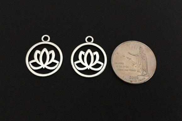 Base Metal Lotus Flower Charm