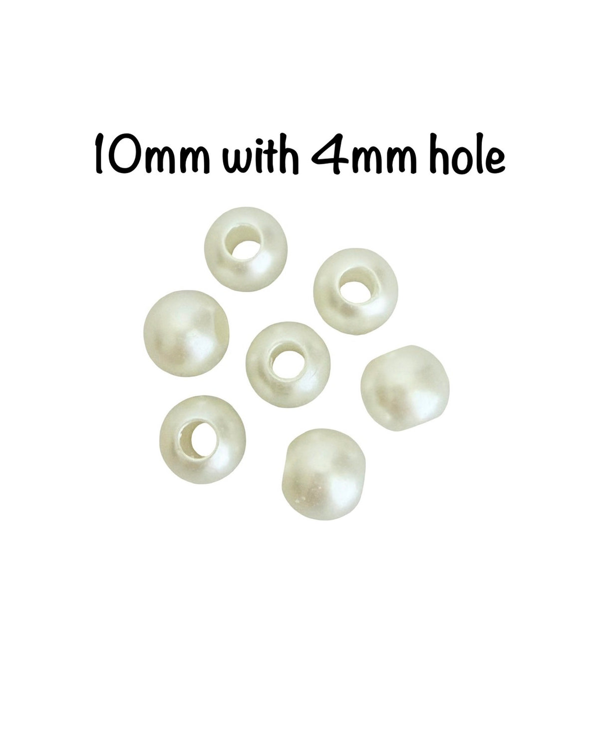 Big Hole Faux Pearl Beads • 8mm, 10mm or 12mm • Off White • ABS Pearl Beads for Jewelry Making