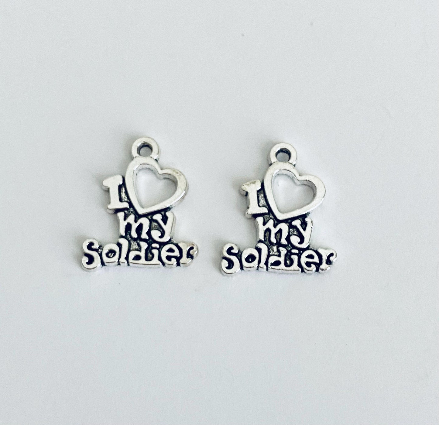 I Love My Soldier Charm