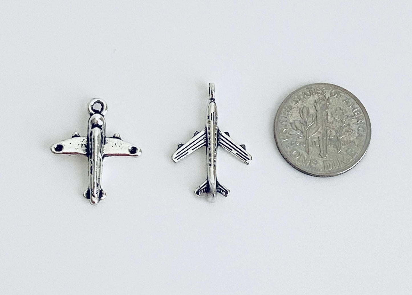 Base Metal Airplane Charm