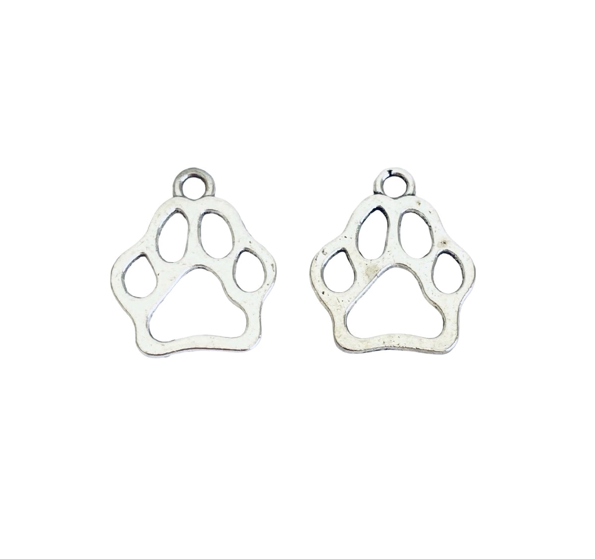 Base Metal Dog Paw Charm