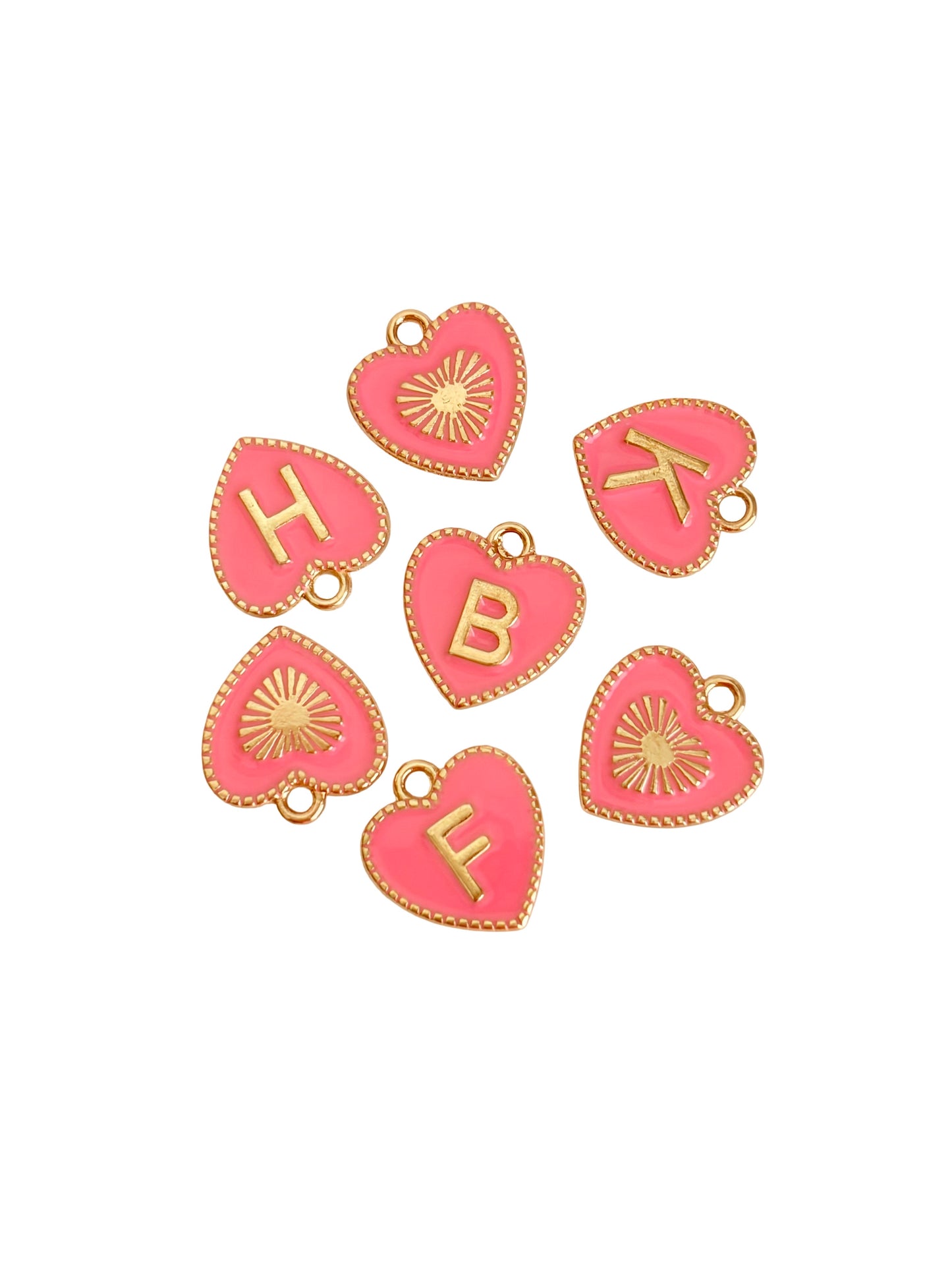 Heart Enamel Initial Letter Charm (A–Z)