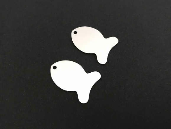 Stainless Steel Fish Tag Blank with Polished Finish • Engravable Fish Pendant for Jewelry Making, Keychains & Custom Gifts