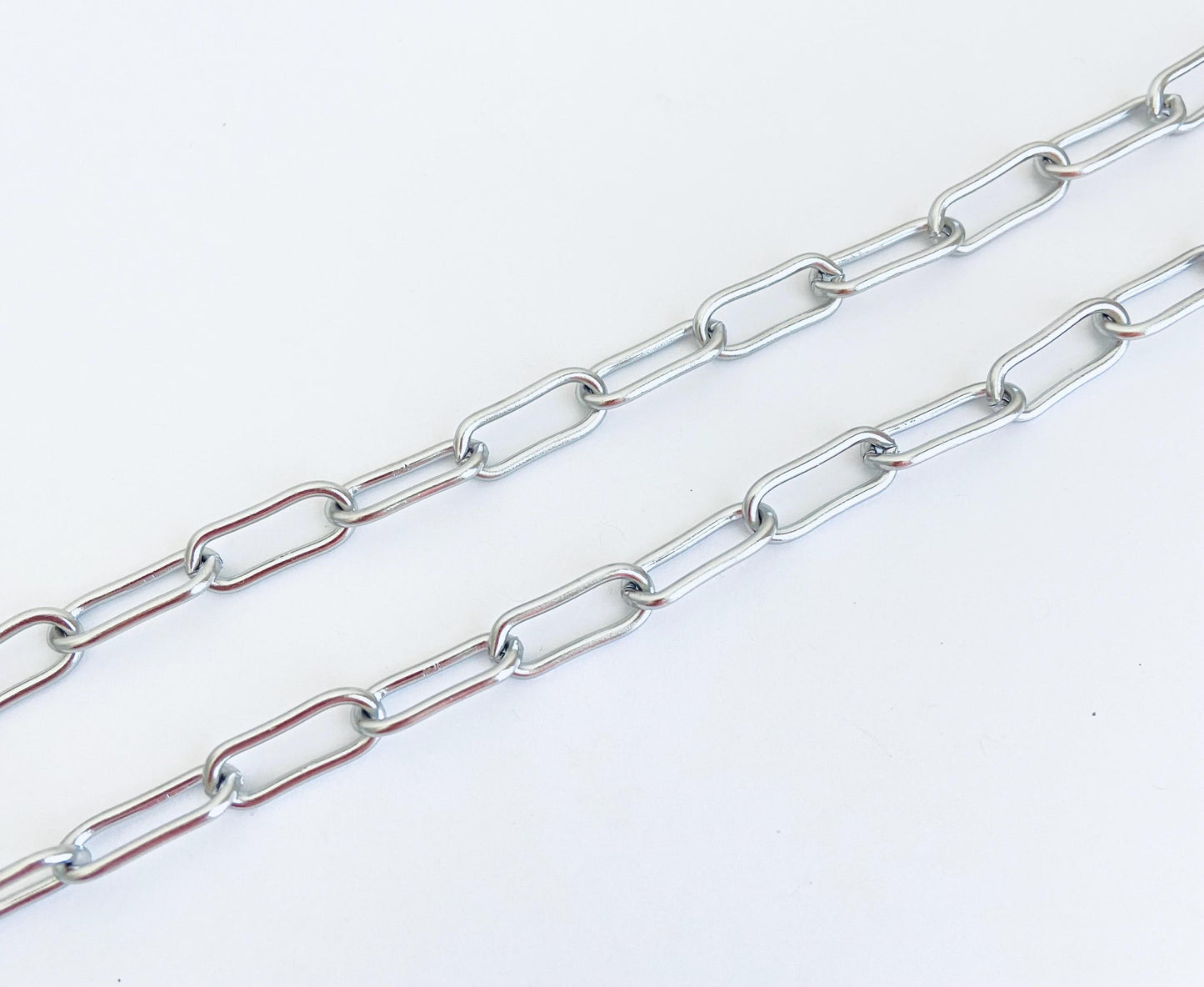7x17mm Stainless Steel Paperclip Chain for Jewelry Making • Large Paperclip Link Chain for Necklaces, Bracelets & DIY Jewelry