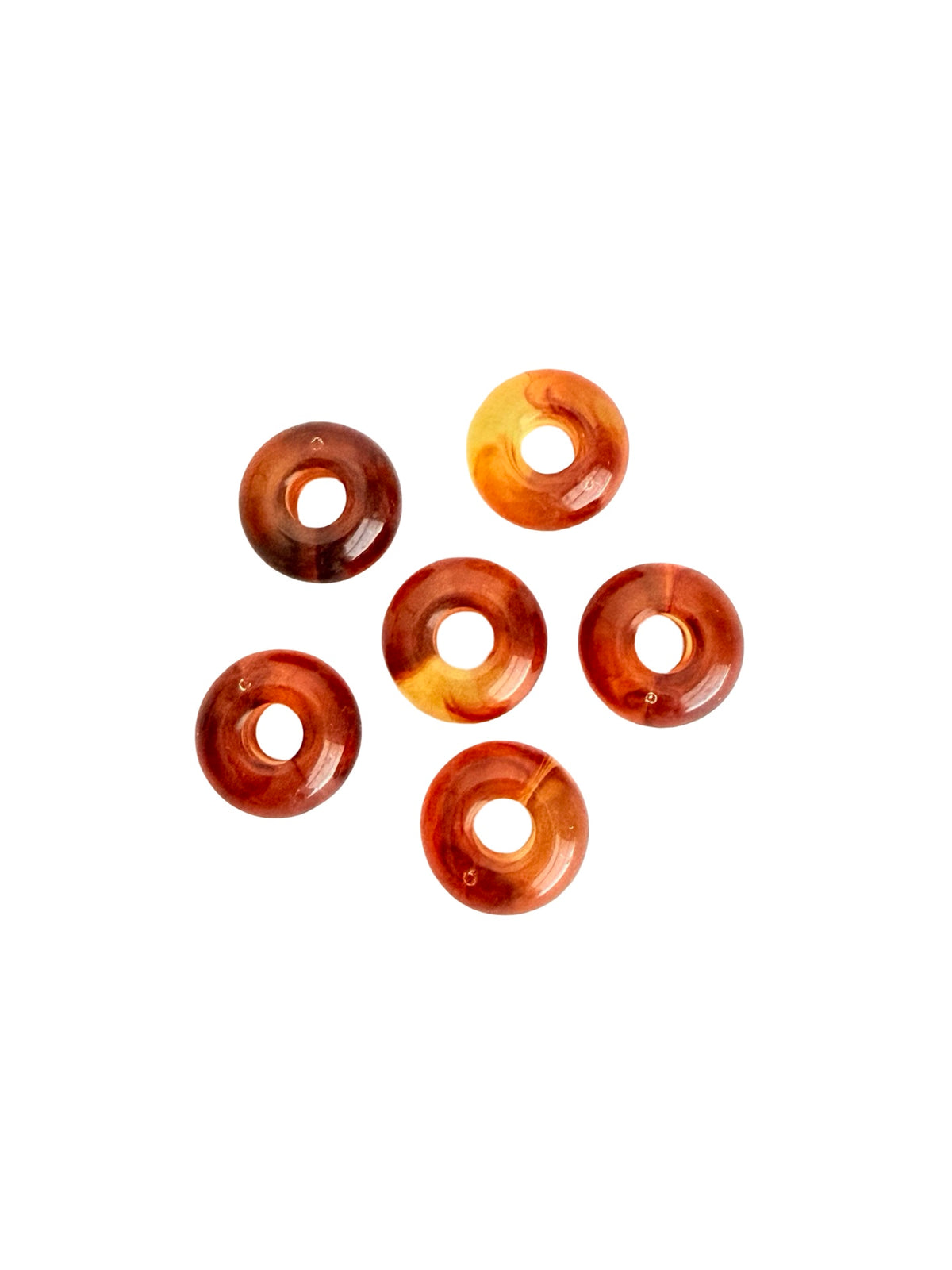 14mm Big Hole Acrylic Rondelle Beads • Assorted Color Donut-Shaped Beads for Jewelry Making